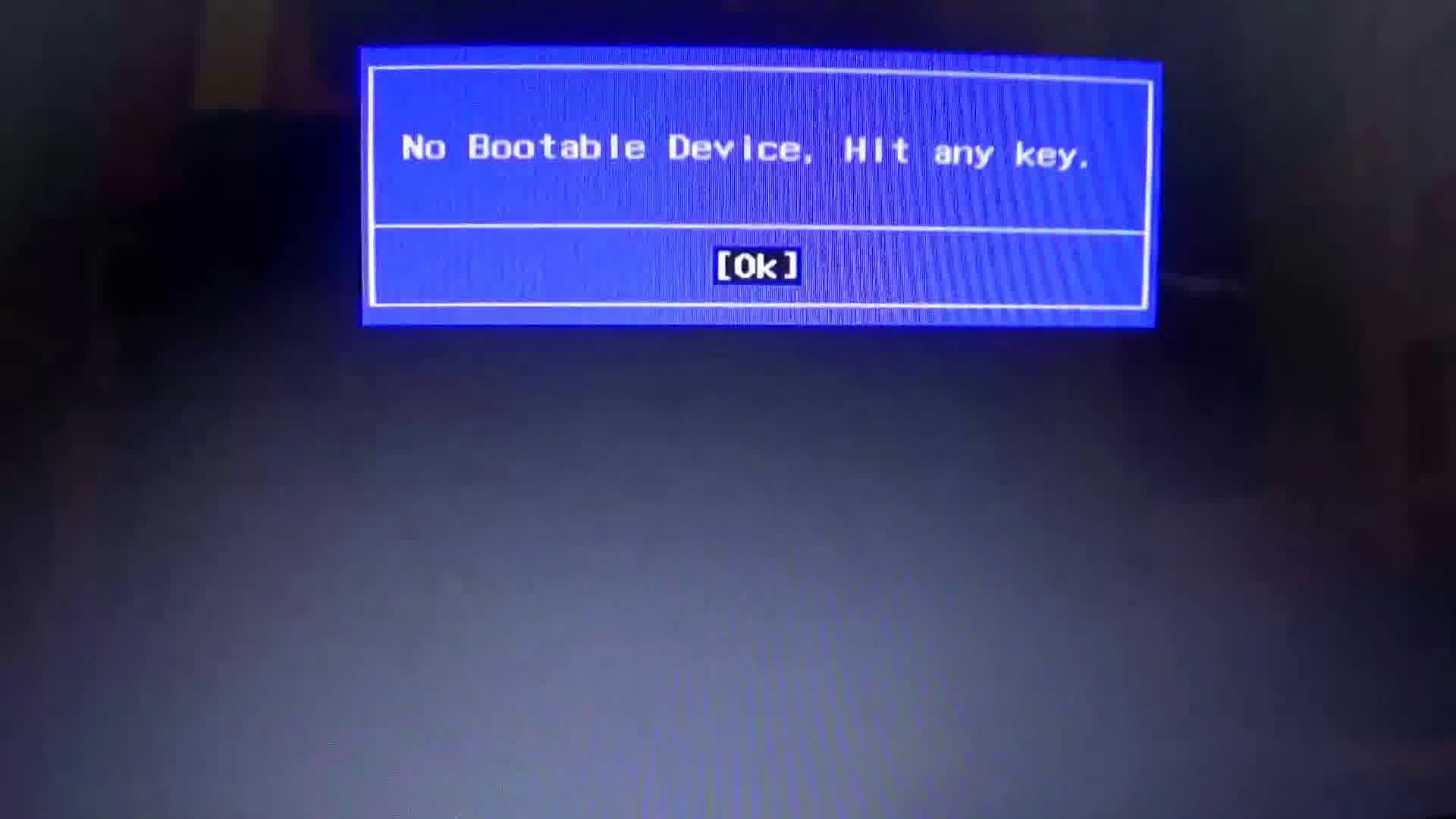 Como resolver no Bootable Device, Hit Any Key